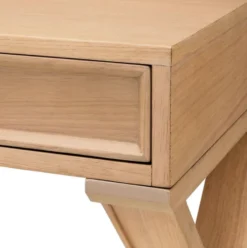 Casa Padrino Luxus Schreibtisch Naturfarben 150 x 60 x H. 76 cm - Massivholz Bürotisch mit 3 Schubladen - Computertisch - Büro Möbel - Luxus Möbel - Luxus Einrichtung - Luxus Qualität