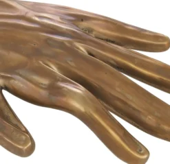 Casa Padrino Luxus Schreibtisch Deko Hand Vintage Messingfarben 29 x 16 x H. 3 cm - Messing Deko Objekt - Luxus Deko Accessoires