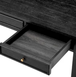 Casa Padrino Luxus Schreibtisch Schwarzgrau / Messing 130 cm