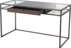 Casa Padrino Luxus Schreibtisch mit Schublade Bronze 135 x 60 x H. 75,5 cm - Luxus Qualität - Luxus Büromöbel