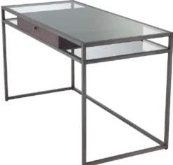 Casa Padrino Luxus Schreibtisch mit Schublade Bronze 135 x 60 x H. 75,5 cm - Luxus Qualität - Luxus Büromöbel