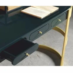 Casa Padrino Luxus Schreibtisch mit 3 Schubladen Schwarz / Gold 150 cm - Büro Möbel