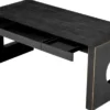 Casa Padrino Luxus Schreibtisch mit 3 Schubladen Schwarzgrau / Bronze 180,5 x 80 x H. 76 cm - Bürotisch - Computertisch - Büro Möbel - Luxus Möbel - Luxus Einrichtung - Luxus Qualität