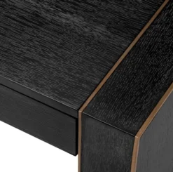 Casa Padrino Luxus Schreibtisch mit 3 Schubladen Schwarzgrau / Bronze 180,5 x 80 x H. 76 cm - Bürotisch - Computertisch - Büro Möbel - Luxus Möbel - Luxus Einrichtung - Luxus Qualität