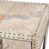 Casa Padrino Luxus Schreibtisch mit 2 Schubladen Fell / Silber 110 x 50 x H75 / Metall - Sekretär