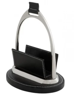 Casa Padrino Luxus Schreibtisch Set Briefständer und Kugelschreiber Ständer aus Echtleder in Schwarz, 17 x 12 x 20 cm