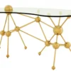 Casa Padrino Luxus Schreibtisch / Sekretär Art Deco Glas / Gold 160 x 75 x 76 cm