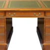 Casa Padrino Luxus Schreibtisch Hellbraun / Grün / Gold 140 x 70 x H. 78 cm - Massivholz Bürotisch im englischen Stil - Luxus Büro Möbel