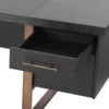 Casa Padrino Luxus Schreibtisch Anthrazitgrau / Bronzefarben 180 x 80 x H. 76 cm - Eleganter Massivholz Schreibtisch mit 4 Schubladen - Luxus Büro Möbel