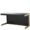 Casa Padrino Luxus Schreibtisch Schwarz / Gold 160,5 x 65 x H. 75,5 cm - Luxus Möbel - Büromöbel