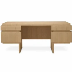 Casa Padrino Luxus Schreibtisch mit 4 Schubladen Naturfarben 180,5 cm - Büro Möbel