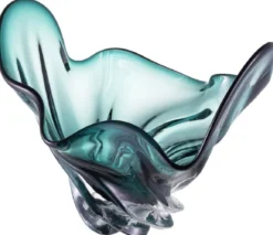 Casa Padrino Luxus Schüssel Grün 42 x 27 x H. 25 cm - Moderne Deko Schüssel aus mundgeblasenem Glas - Deko Accessoires - Luxus Qualität