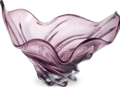 Casa Padrino Luxus Schüssel Lila 42 x 27 x H. 25 cm - Moderne Deko Schüssel aus mundgeblasenem Glas - Deko Accessoires - Luxus Qualität