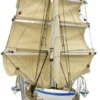 Casa Padrino Luxus Segelschiff Christian Radich Weiß / Blau 97 x 30 x H. 70 cm - Handgefertigtes Deko Schiff - Holzschiff - Modellschiff - Deko Accessoires - Luxus Wohnzimmer Deko