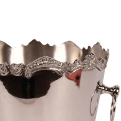 Casa Padrino Luxus Sektkühler Silber Ø 26 x H. 28 cm - Weinkühler mit Barock Zierrand