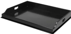 Casa Padrino Luxus Serviertablett mit Ständer Schwarz 77 x 59,5 x H. 81,5 cm - Abnehmbares und klappbares Mahagoni Tablett - Luxus Accessoires