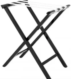Casa Padrino Luxus Serviertablett mit Ständer Schwarz 77 x 59,5 x H. 81,5 cm - Abnehmbares und klappbares Mahagoni Tablett - Luxus Accessoires