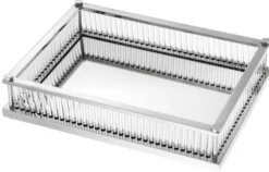 Casa Padrino Luxus Serviertablett Silber 39,5 x 28,5 x H. 9 cm - Gastronomie Accessoires