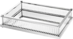Casa Padrino Luxus Serviertablett Silber 39,5 x 28,5 x H. 9 cm - Gastronomie Accessoires