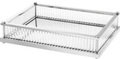 Casa Padrino Luxus Serviertablett Silber 39,5 x 28,5 x H. 9 cm - Gastronomie Accessoires
