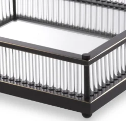 Casa Padrino Luxus Serviertablett Bronzefarben 39,5 x 39,5 x H. 9 cm - Verspiegeltes Edelstahl Tablett - Luxus Gastronomie Accessoires