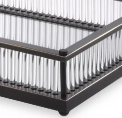 Casa Padrino Luxus Serviertablett Bronzefarben 39,5 x 28,5 x H. 9 cm - Verspiegeltes Edelstahl Tablett - Luxus Gastronomie Accessoires