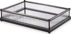 Casa Padrino Luxus Serviertablett Bronzefarben 39,5 x 28,5 x H. 9 cm - Verspiegeltes Edelstahl Tablett - Luxus Gastronomie Accessoires