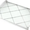 Casa Padrino Luxus Serviertablett Silber 48 x 34 x H. 4 cm - Edelstahl Tablett mit gehärteter Glasplatte - Gastronomie Accessoires - Luxus Qualität