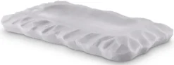 Casa Padrino Luxus Serviertablett Weiß 31 x 18 x H. 2,5 cm - Rechteckiges Marmor Tablett - Luxus Hotel & Restaurant Accessoires