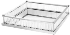 Casa Padrino Luxus Serviertablett Silber 39,5 x 39,5 x H. 9 cm - Gastronomie Accessoires