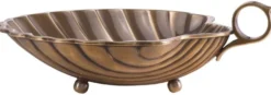 Casa Padrino Luxus Serviertablett Vintage Messing 22,5 x 19,5 x H. 5,5 cm - Messing Tablett in Muschelform - Hotel & Restaurant Accessoires - Luxus Qualität