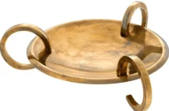 Casa Padrino Luxus Servierteller / Servierschale Vintage Messingfarben Ø 56 x H. 14,5 cm - Hotel & Restaurant Accessoires