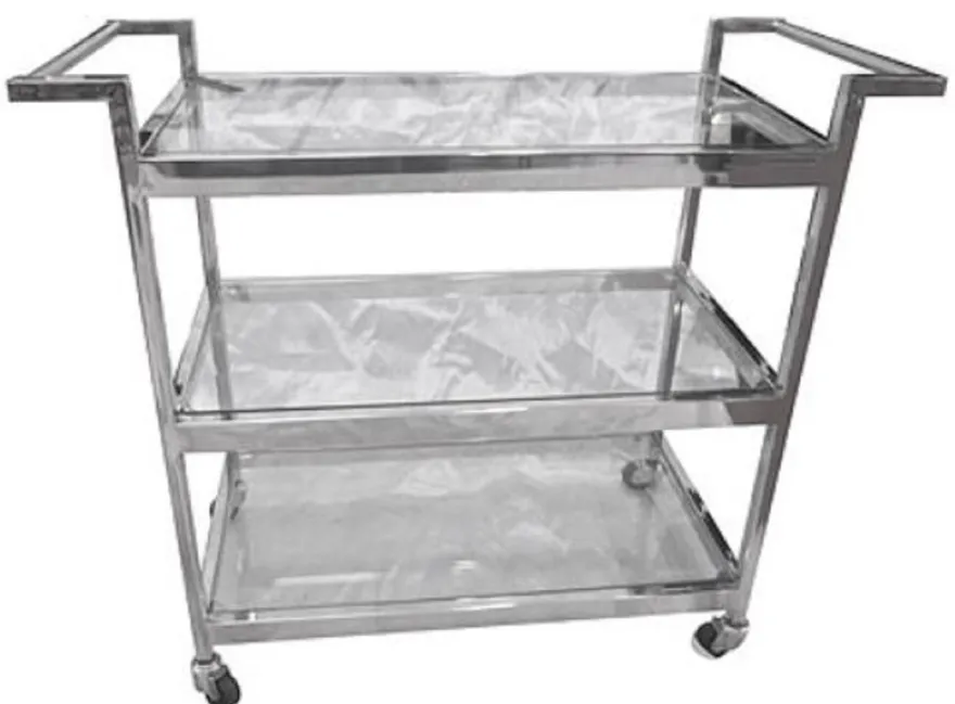Casa Padrino Luxus Servierwagen Silber 93 x 40 x H. 79 cm - Hotel Restaurant Gastronomie Trolley