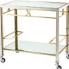 Casa Padrino Luxus Servierwagen Silber / Gold 80 x 48 x H. 76,5 cm - Hotel Restaurant Gastronomie Accessoires