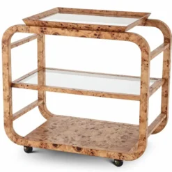 Casa Padrino Luxus Servierwagen Hellbraun 80 x 48 x H. 75 cm - Gastronomie Accessoires - Hotel Accessoires - Luxus Accessoires