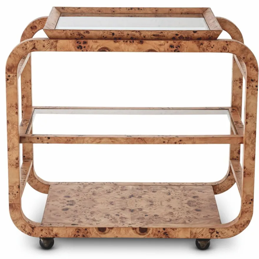 Casa Padrino Luxus Servierwagen Hellbraun 80 x 48 x H. 75 cm - Gastronomie Accessoires - Hotel Accessoires - Luxus Accessoires