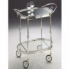 Casa Padrino Luxus Servierwagen mit abnehmbarem Tablett Silber - Made in Italy