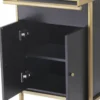 Casa Padrino Luxus Servierwagen Messingfarben / Schwarz 94,5 x 54 x H. 83,5 cm - Hotel Restaurant Gastronomie Trolley - Luxus Accessoires