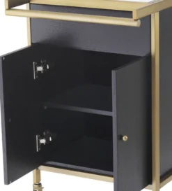 Casa Padrino Luxus Servierwagen Messingfarben / Schwarz 94,5 x 54 x H. 83,5 cm - Hotel Restaurant Gastronomie Trolley - Luxus Accessoires