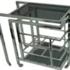 Casa Padrino Luxus Servierwagen Silber / Schwarz 72 x 42 x H. 77 cm - Hotel Restaurant Gastronomie Trolley