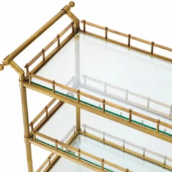 Casa Padrino Luxus Servierwagen Vintage Messing 122,5 cm - Gastronomie Accessoires