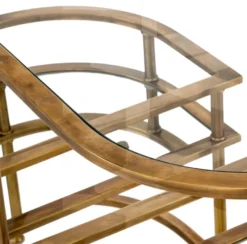Casa Padrino Luxus Servierwagen Vintage Messing 105 x 50 x H. 82 cm - Hotel Restaurant Gastronomie Trolley - Luxus Hotel Restaurant Gastronomie Accessoires - Luxus Möbel