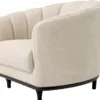 Casa Padrino Luxus Sessel Beige / Schwarz 87 x 86 x H. 74,5 cm - Wohnzimmer Sessel - Hotel Sessel - Wohnzimmer Möbel - Hotel Möbel - Luxus Möbel - Wohnzimmer Einrichtung - Luxus Einrichtung