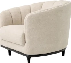 Casa Padrino Luxus Sessel Beige / Schwarz 87 x 86 x H. 74,5 cm - Wohnzimmer Sessel - Hotel Sessel - Wohnzimmer Möbel - Hotel Möbel - Luxus Möbel - Wohnzimmer Einrichtung - Luxus Einrichtung