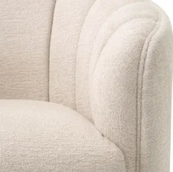 Casa Padrino Luxus Sessel Beige / Schwarz 87 x 86 x H. 74,5 cm - Wohnzimmer Sessel - Hotel Sessel - Wohnzimmer Möbel - Hotel Möbel - Luxus Möbel - Wohnzimmer Einrichtung - Luxus Einrichtung