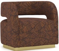 Casa Padrino Luxus Sessel Braun / Schwarz / Messing 75 x 73 x H. 70 cm - Wohnzimmer Sessel - Hotel Sessel - Wohnzimmer Möbel - Hotel Möbel - Luxus Möbel - Luxus Einrichtung
