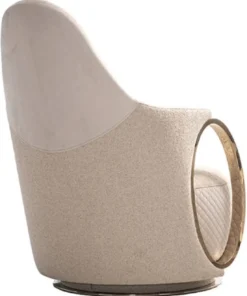 Casa Padrino Luxus Sessel Creme / Grau / Gold 72 x 90 x H. 105 cm - Wohnzimmer Sessel - Hotel Sessel - Wohnzimmer Möbel - Hotel Möbel - Luxus Möbel - Luxus Einrichtung