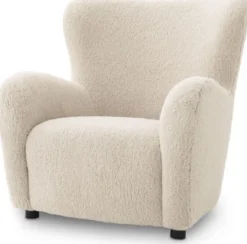 Casa Padrino Luxus Sessel Cremefarben / Schwarz 92 x 80 x H. 97 cm - Wohnzimmer Sessel - Luxus Wohnzimmer Möbel