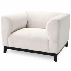 Casa Padrino Luxus Sessel Cremeweiß / Schwarz 105 cm - Hotel & Wohnzimmer Möbel