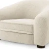 Casa Padrino Luxus Sessel Cremefarben / Schwarz 110 x 95 x H. 70 cm - Wohnzimmer Sessel mit gebogener Rückenlehne - Luxus Möbel